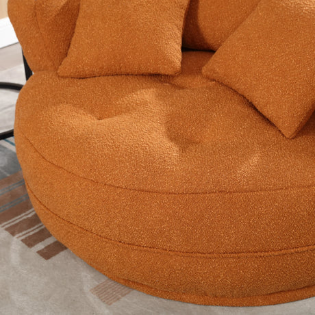 Modern Chenille Foam Circular Sleeper Chair With Pillows - Omega Lifestyles