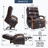 Power Lift Recliner Chair Faux Leather Massage Heat - Omega Lifestyles
