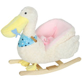 White Pelican Kids Plush Ride-On Rocking Horse - Omega Lifestyles