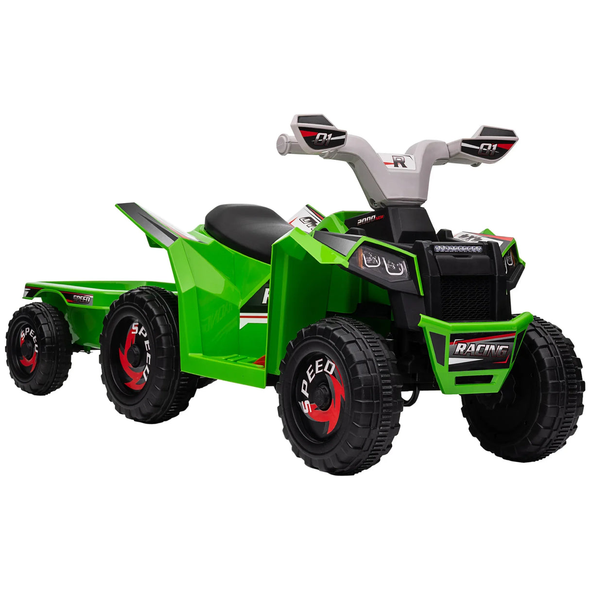 6V Electric Kids ATV With Cargo Trailer And Wear-Resistant Wheels - Omega Lifestyles