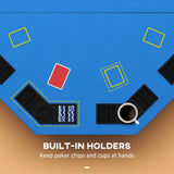 Foldable 8-Player Felt Poker Table With Accessories - Omega Lifestyles
