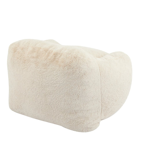 Soft Beige Faux-Fur Armchair Style Bean Bag Seating - Omega Lifestyles