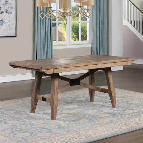 7-Piece Distressed Wood Modern Ranch Dining Set - Omega Lifestyles