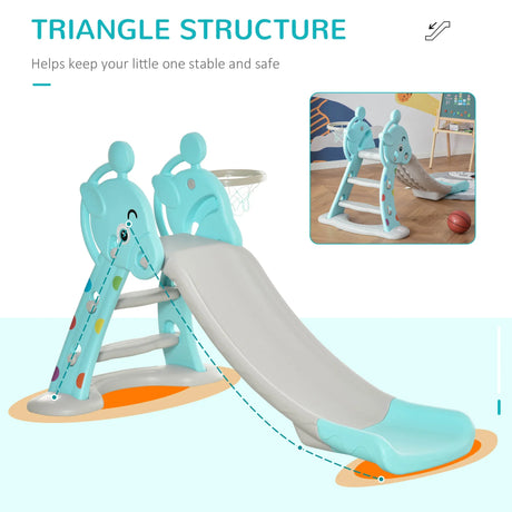 Kids 2-in-1 Basketball Hoop Slide Toddler Playset - Omega Lifestyles