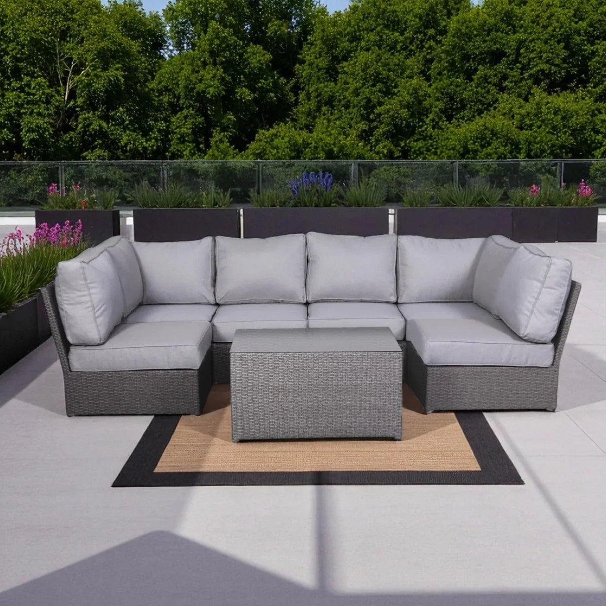 Outdoor Wicker Sectional Set With Weather-Resistant Cushions - Omega Lifestyles