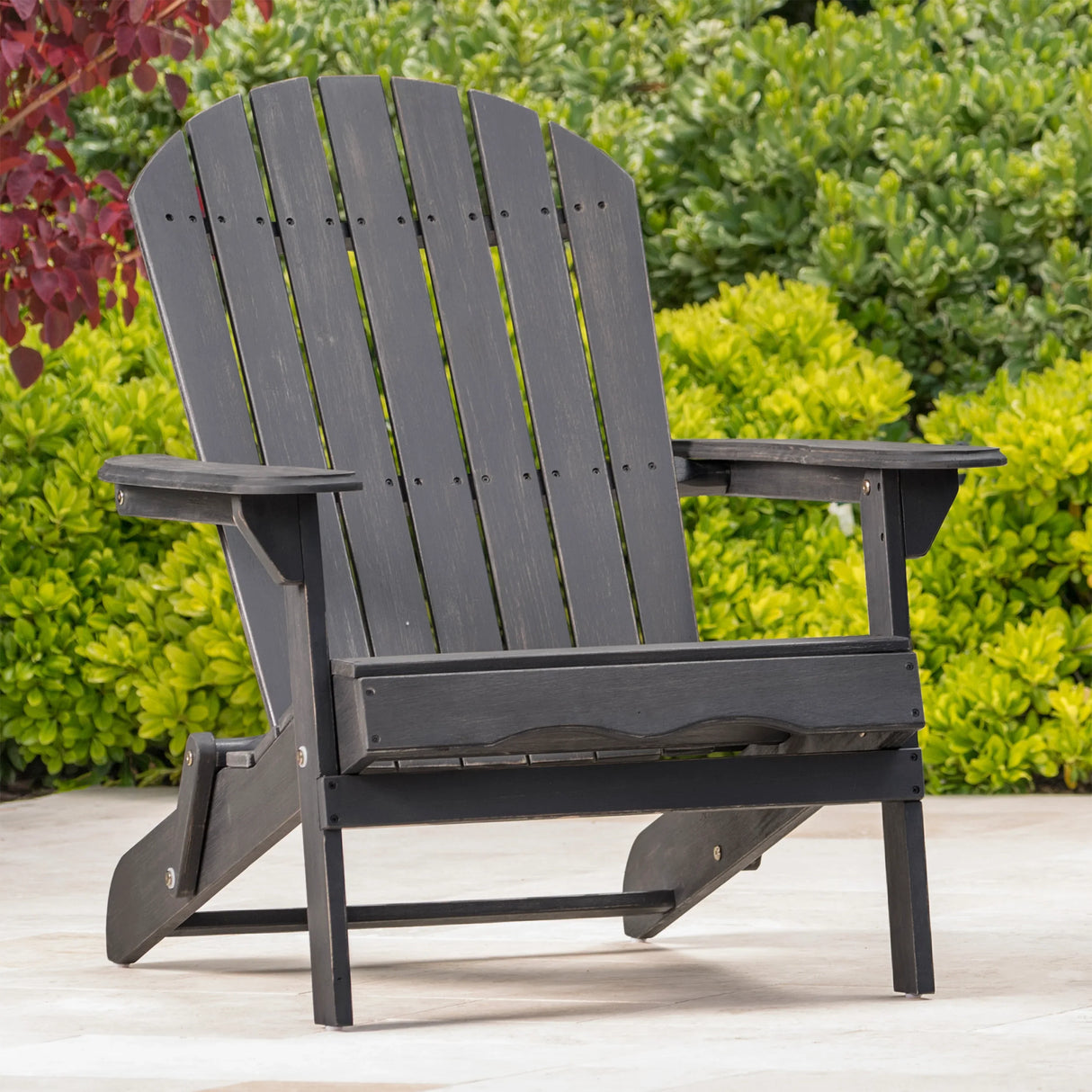 Acacia Wood Foldable Rustic Outdoor Adirondack Chair - Omega Lifestyles