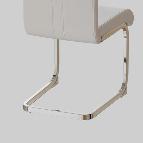 Modern Cream MDF Dining Table And PU Armless Chair Set - Omega Lifestyles