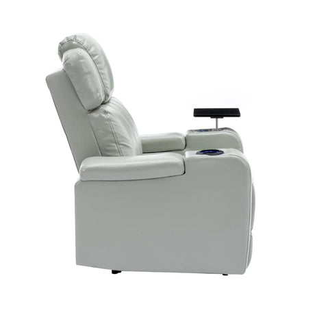 Modern PU Leather Power Recliner Chair With Bluetooth Speaker - Omega Lifestyles