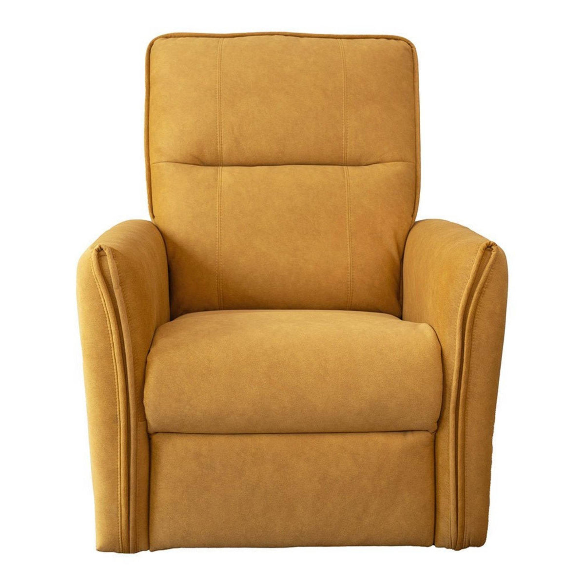 Mid-Century Modern Dark Yellow Suede Recliner Chair