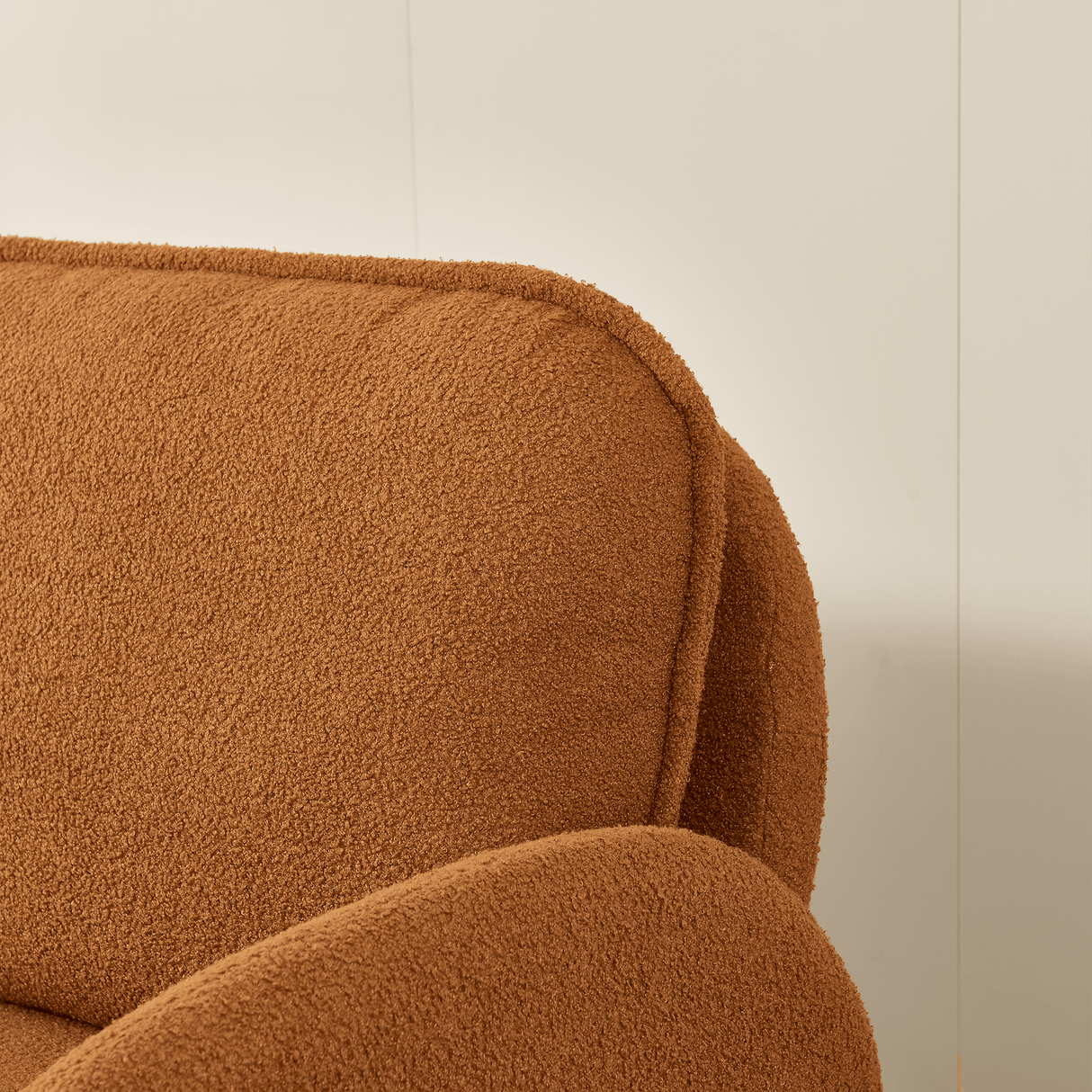 Sherpa Fabric Plush Foam Cushion Loveseat Sofa - Omega Lifestyles