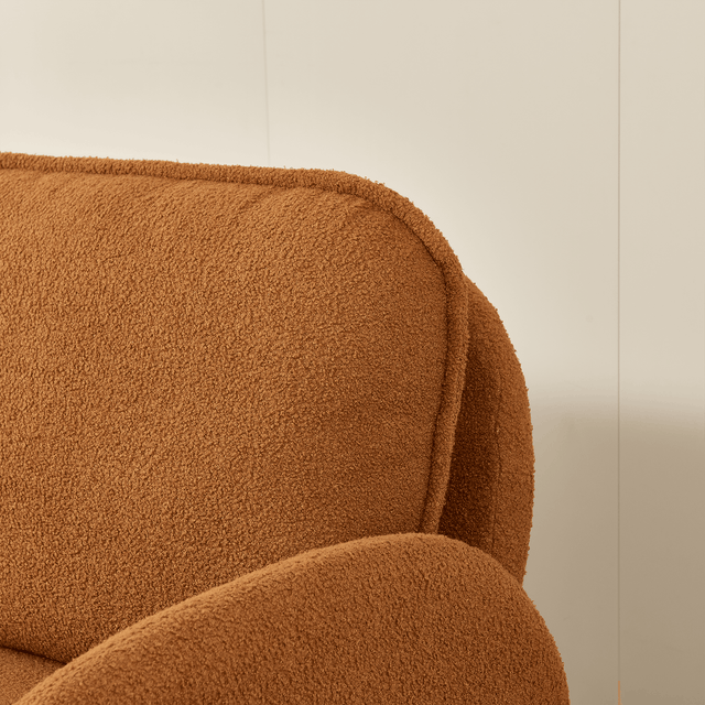 Sherpa Fabric Plush Foam Cushion Loveseat Sofa - Omega Lifestyles