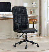 Antique Black PU Leather Adjustable Swivel Office Chair - Omega Lifestyles
