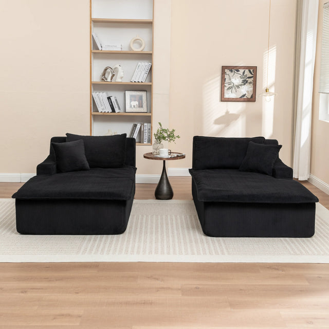 Corduroy Foam Upholstered Chaise Lounge Sleeper Chair - Omega Lifestyles