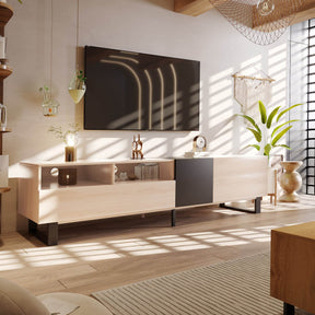 Modern Minimalist TV Stand With Drop Down Doors - Omega Lifestyles