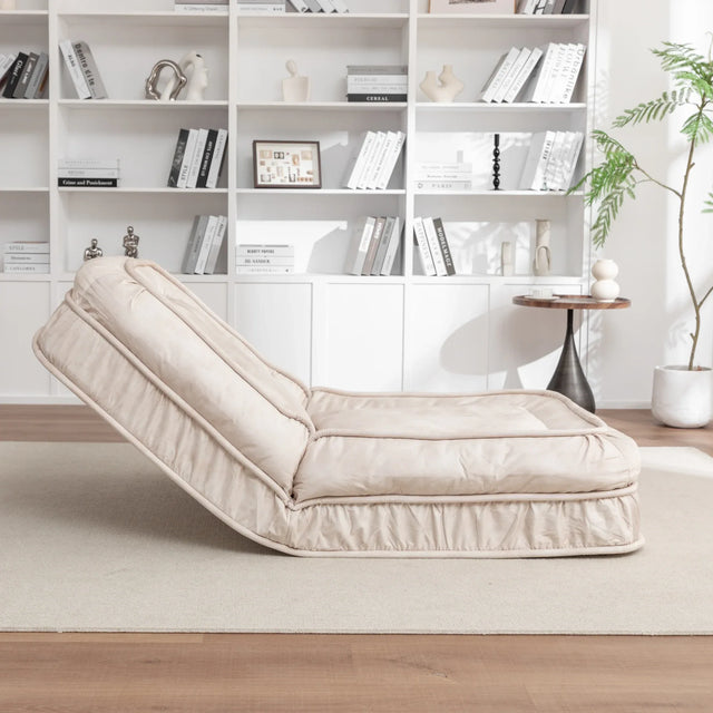 Adjustable Velvet Upholstered Massage Floor Sofa With Pillow - Omega Lifestyles