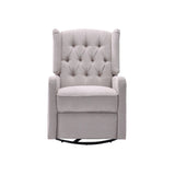 Multi-Functional Linen Recliner Chair With Rocking Swivel - Omega Lifestyles