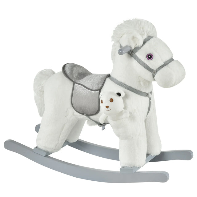 Kids Plush Ride-On Rocking Horse With Realistic Sounds - Omega Lifestyles