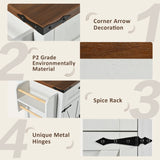 Farmhouse Style Rolling Kitchen Island With Power Outlet - Omega Lifestyles