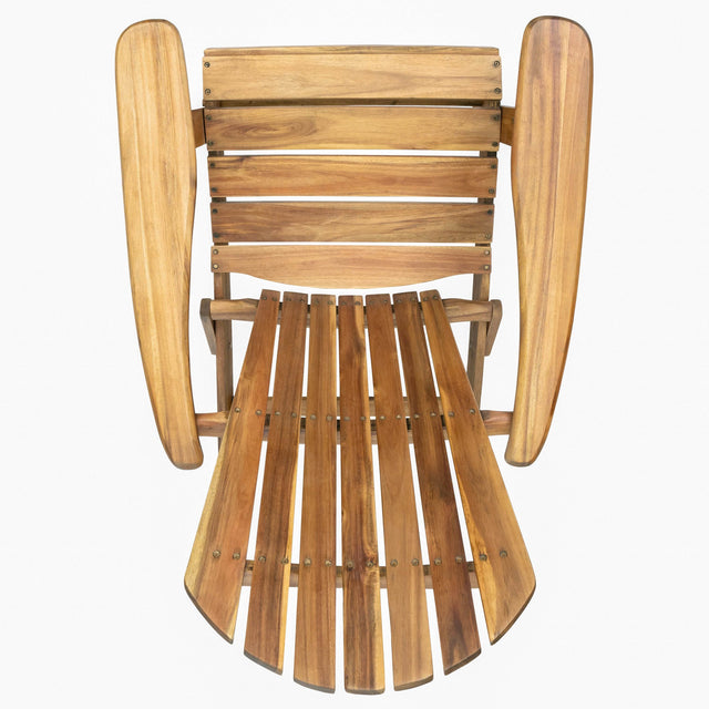 Acacia Wood Foldable Rustic Outdoor Adirondack Chair - Omega Lifestyles