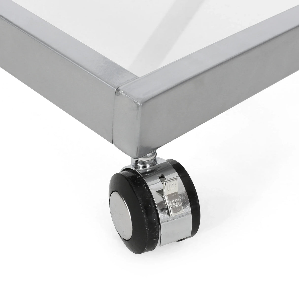 Modern Z-Shaped Silver Glass And Metal Bar Cart - Omega Lifestyles