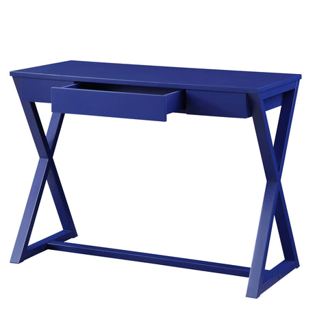 Twilight Blue Synthetic Wood Writing Desk With Drawer - Omega Lifestyles