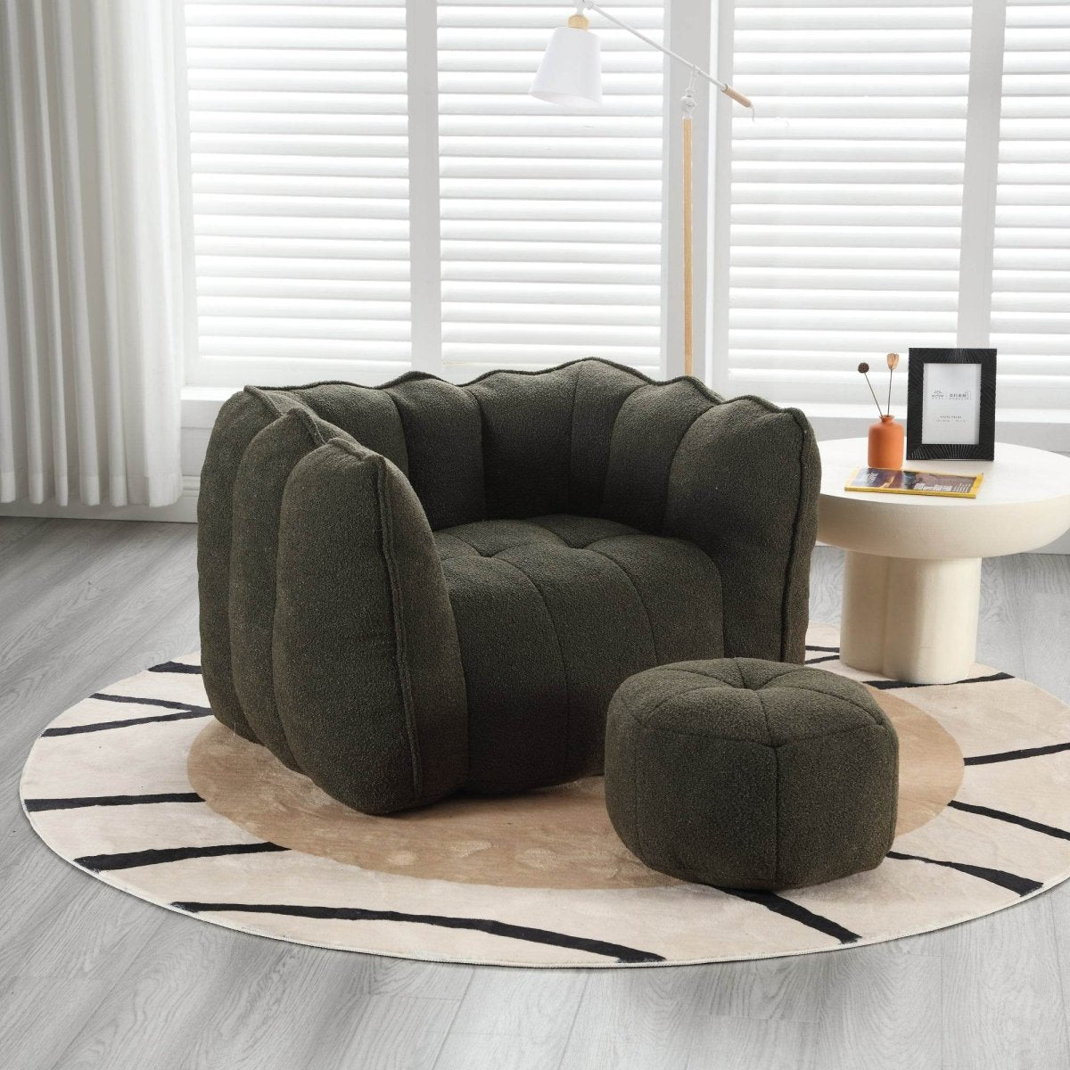 Soft Chenille Bean Bag Chair with Foam - Sleep Galleria