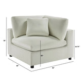 Plush Ivory Polyester Modern Corner Wedge Chair - Omega Lifestyles