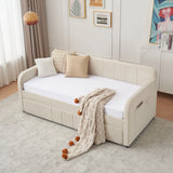 Twin Upholstered Velvet Daybed Frame With Trundle - Omega Lifestyles