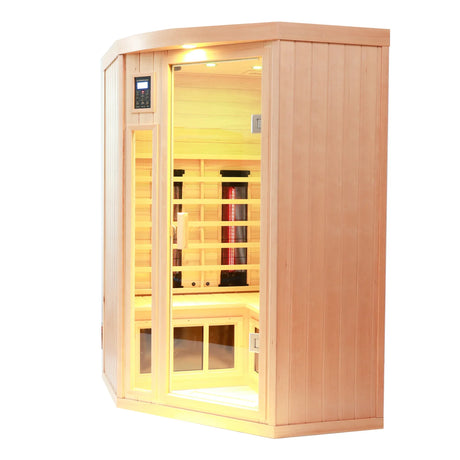 Pentagonal Indoor Solid Wood Far Infrared Sauna Room - Omega Lifestyles