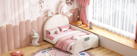 Twin Upholstered Rabbit-Shape Princess Platform Bed - Omega Lifestyles