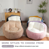 Multicolor Faux Fur Oversized Foam-Filled Bean Bag Chair - Omega Lifestyles