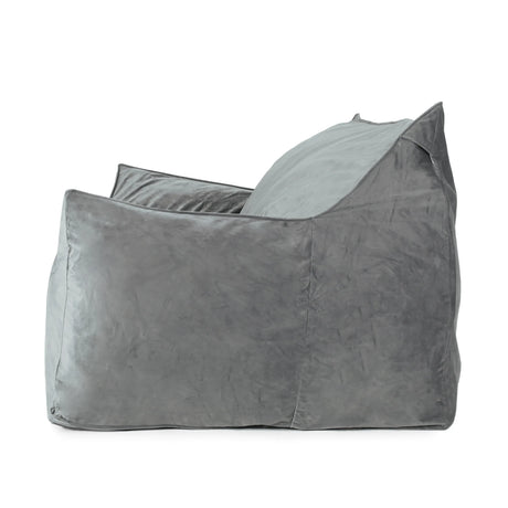 Oversized Velvet Foam Filled 2-Seater Bean Bag Chair - Omega Lifestyles