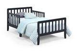 Solid Wood Black Toddler Bed With Safety Rails - Omega Lifestyles