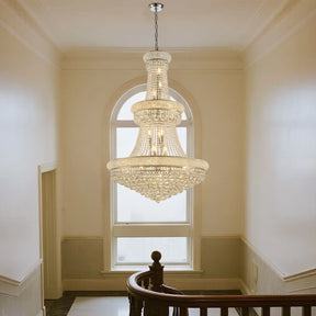 32-Inch French Empire Crystal Chandelier With 27 LED Lights - Omega Lifestyles