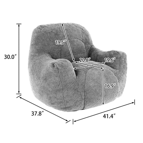 Dark Gray Teddy Foam Bean Bag Chair - Sleep Galleria