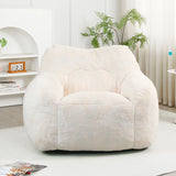 Large Faux Fur High-Density Foam Bean Bag Chair - Omega Lifestyles