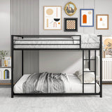 Full Over Full Metal Bunk Bed With Safety Guardrails