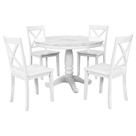 5-Piece Solid Wood Dining Table And Chairs Set - Omega Lifestyles