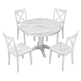 5-Piece Solid Wood Dining Table And Chairs Set - Omega Lifestyles