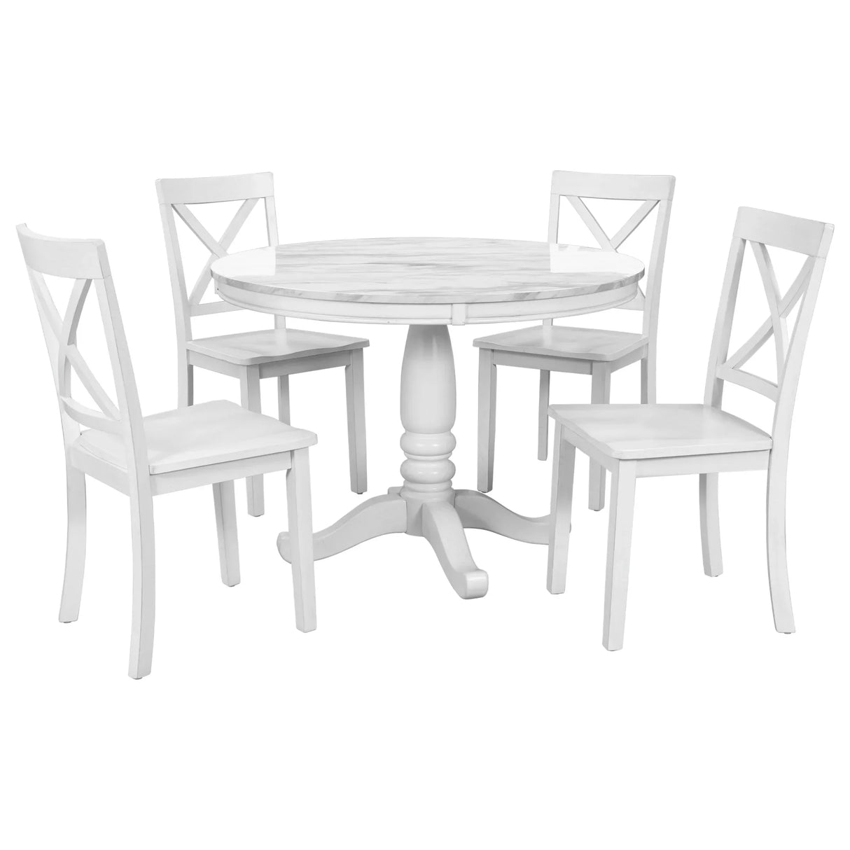 5-Piece Solid Wood Dining Table And Chairs Set - Omega Lifestyles