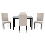 5-Piece Faux Marble Dining Table Set With Cushioned Chairs - Omega Lifestyles