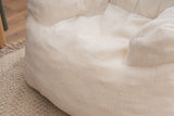 Ivory Soft Teddy Fabric Foam Bean Bag Chair - Omega Lifestyles