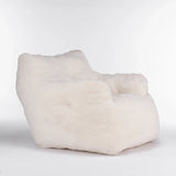 Ivory Soft Teddy Fabric Foam Bean Bag Chair - Omega Lifestyles