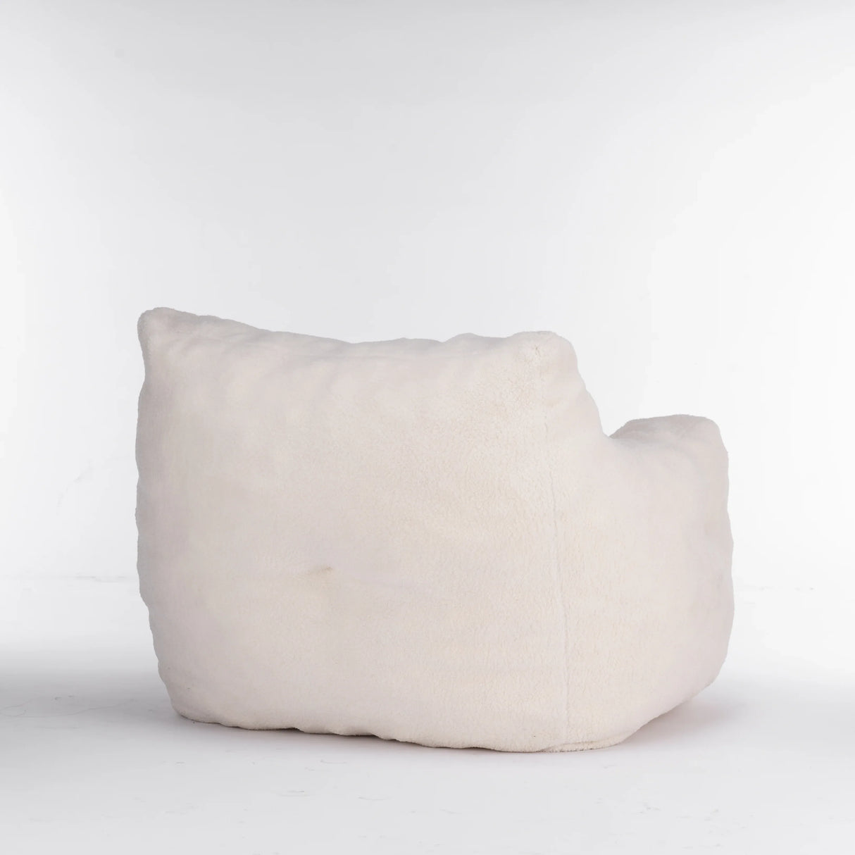Ivory Soft Teddy Fabric Foam Bean Bag Chair - Omega Lifestyles