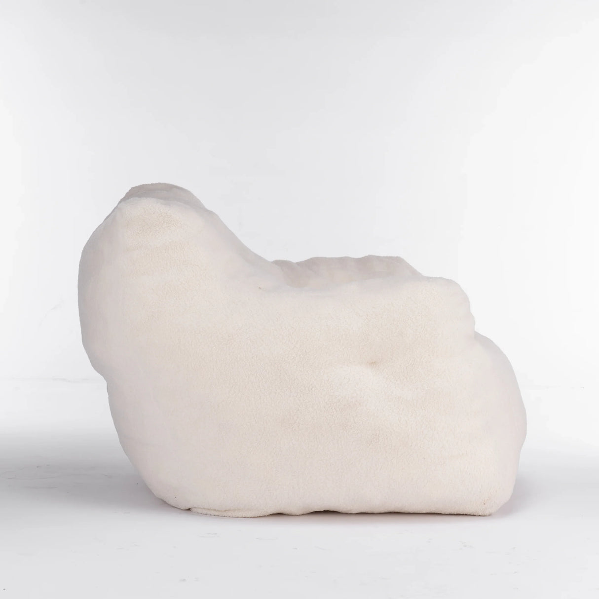 Ivory Soft Teddy Fabric Foam Bean Bag Chair - Omega Lifestyles