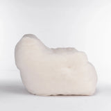 Ivory Soft Teddy Fabric Foam Bean Bag Chair - Omega Lifestyles