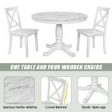 5-Piece Solid Wood Dining Table And Chairs Set - Omega Lifestyles