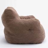 Soft Teddy Fabric Tufted Foam Bean Bag Chair Coffee - Omega Lifestyles
