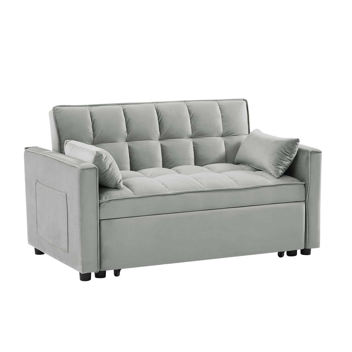 Modern Velvet Convertible Loveseat Sleeper Sofa Bed