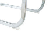 Modern Glass Dining Table With Stainless Steel Base Set - Omega Lifestyles